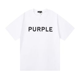 Designer t Shirts Purple Short Sleeve Fashion Brand Ink Graphic Tee Printed Shirt Men Cotton Casual Oversize Hip Hop Streetwear Euro Size Purples