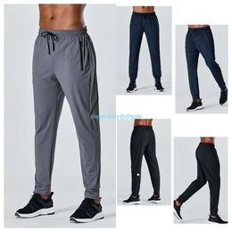 LU Men's Jogger Long Pants Sport Yoga Outfit Outdoor City-Sweat Yogo Gym Pockets LL Sweatpants Trousers Mens Casual Elastic Waist Fitn High