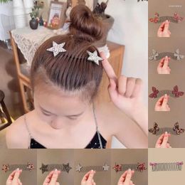 Hair Accessories Star U Shape Styling Comb Fashion Bow Rhinestone Invisible Extra Holder Teeth Wear Fixed Combs Daily