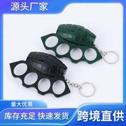 Optimal Self-defense Bracelet Defense and Protection Finger Buckle Tiger Fist Laser Flashlight Grenade Toy Keychain Pendant RZMH