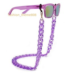 2022 Top Fashion Glasses Neck Strap Crystal Eyeglass Holder Cuban Sunglass Strap Colorful Acrylic Chain