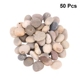 Decorative Figurines 50pcs Childrens Drawing Painted Rocks Stones Cartoon Creative Hand-Painted DIY Polishing Pebbles 1-3cm (Mixed Color)