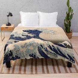 Blankets Classic Japanese Great Wave Off Kanagawa By Hokusai Wall Tapestry Traditional Version HD High Quality Throw Blanket Sofa Quilt