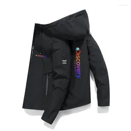 Jaquetas masculinas Discovery Channel 2024 Outono / Inverno Jaqueta Expedição Scholar Top Outdoor Street Fashion Roupas Windbreaker