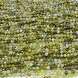 Loose Gemstones Natural Simple Quality Green Grossularite Garnet Faceted Round Beads 4.5mm