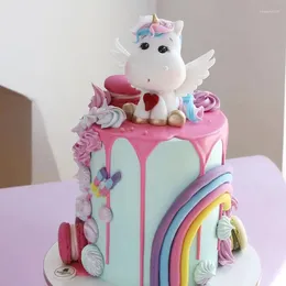 Cake Tools Love Wings Unicorn DIY Decor Rainbow Horse Topper Happy Unicornion Girl 1st Birthday Party Pony Baby Shower Kids
