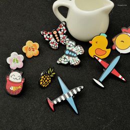 Brooches 2024 Est 10 Styles Acrylic Animal Cute Flower Broshes Duck Chicken And Enamel Pins For Girls Women Jewellery