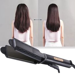 Wide Plate Flat Iron Professional Alloy Hair Straightener Temperature Adjustable Straightening Venting Styling Tool 240126