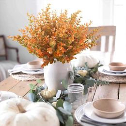 Decorative Flowers 1 Bundle Artificial Fall Outdoor Garden Decor Autumn Flower Bouquet For Thanksgiving Home Wedding Christmas Decoration