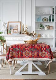 Table Cloth Floral Jacquard Bohemian Thick Tablecloth D5T1054