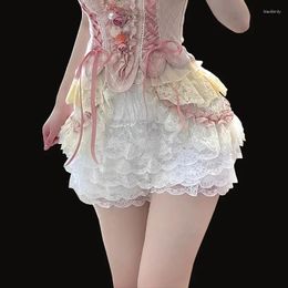 Women's Panties 5 Layered Lace Lolita Safety Short Pant Sweet White Women Teen Girl Cute Maid Bloomers Pumpkin Shorts Japanese Ruffle