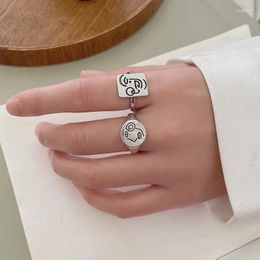 Cluster Rings 2024 Fashion 925 Sterling Silver Artistic Style Ring Charming Geometric Shape Party Favour For Women Exquisite Jewellery