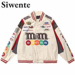 American High Street Embroidered Baseball Jacket Men Retro Hiphop Loose Couple Clothes Fashion Personalised Motorcycle Uniform 240119