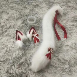 Party Supplies Cosplay Fox Ears Lolita Accessories Cute Fur Tail Birthday Halloween Show Cat Anime