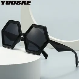 Sunglasses Oulylan Hexagonal Square Women Men Rivet Modern Retro Charm Sun Glasses INS Trendy Sunglass UV400 Goggles