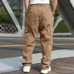 Men's Pants Comfortable Men Drawstring Trousers Streetwear Cargo With Waist Multiple Pockets For Stylish