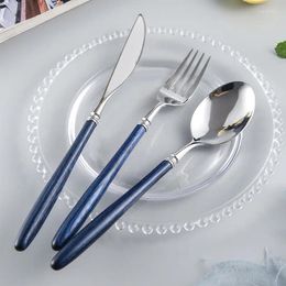 Forks Withered 304 Stainless Steel Tableware Ins Light Luxury Style High Appearance Spoon Restaurant Home Colour Wood Handle Weste