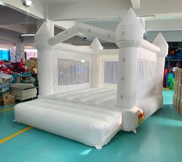 Inflatable Jumping Castle 4326M White Bounce House For Kids Bouncy Children With Blower Slide 58 240127