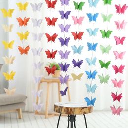 Party Decoration 3D Paper Butterfly Garland Buntings For Wedding Birthday Festival DIY Banner Hanging Decorations String