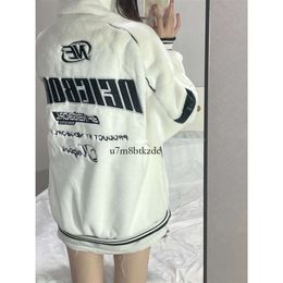 F1 Jacket 2024 New Trend Women's Racing Wear Thin Rabbit Fur Coat, Men and Women Loose Winter Couple Plush Thick Jacket AF1 943