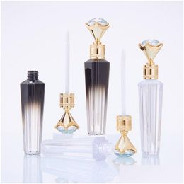Packing Bottles Wholesale L Diamond Lip Gloss Tubes Fashion Clear Empty Tube Care Serum Bottle Refillable Lips Bottles Drop Delivery O Dh2Qc