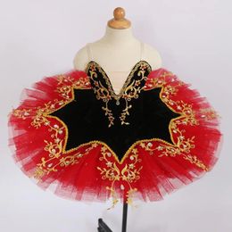 Stage Wear 1Pc Girls Exquisite Embroidered Ballet Costumes Fashion Dance Sling Dress Children Performance Clothing