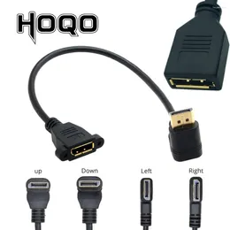 Computer Cables 90 Degree Angle Elbow DisplayPort Panel Mount Extension Cable Adapter Corner DP 1.2v Male To Female Cord Socket Screw