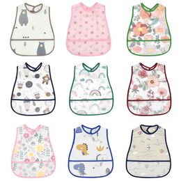 Bibs Burp Cloths High Quality Adjustable Baby Bib Eva Cotton Cartoon Waterproof Feeding Girls Boys Cloth Drop Delivery Oto4A