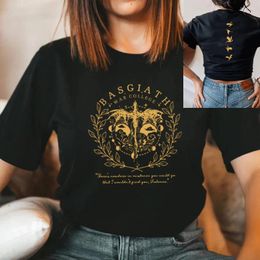 Women's T Shirts Fourth Wing Double-Sided T-Shirt Basgiath War College Shirt Dragon Rider Tshirts Women Clothing Vintage Bookish Tee