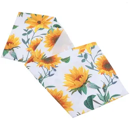 Curtain Sunflower Pastoral Style Kitchen Valance Room Decoration Half Short Curtains Pongee For Windows