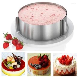 Baking Moulds Holaroom 16-30cm Adjustable Cake Layered Slicer Stainless Steel Retractable Circular Mousse Ring Cut Tool Round Cutter