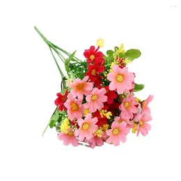 Decorative Flowers Plastic Artificial Plants Vibrant Wildflower Bouquets For Home Decor 6 Bundles Of Colourful Simulated Silk