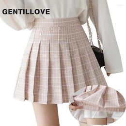 Work Dresses Women Elegant Pleat Skirt Harajuku Preppy Style Plaid Skirts Mini Cute Japanese School Uniforms Ladies Jupe Kawaii Y2K