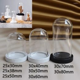 Bottles 20pcs Mini Tabletop Display Glass Dome Cloche Cover Decor Dry Flower Ornaments Handmade Craft Bell Jar Wood Base Home