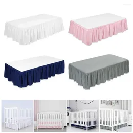 Bed Skirt Plush Ball Ruffled Crib Toddler Adjustable Elastic Bedding Ruffle Baby Boys Girls Cover