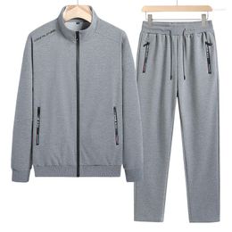 Men's Tracksuits 2024 Brand Suit Spring And Autumn Fashion Zipper Hoodie Coat Casual Sportswear Trousers Thin 8112