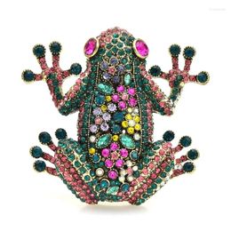 Brooches Wuli&baby Luxury Big Frog For Women Unisex Multi-color Rhinestone Shining Animal Office Party Brooch Pins Gifts