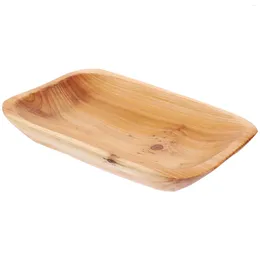 Dinnerware Sets Natural Wood Dish Bowl Serving Platter Tray Wooden Plate Fruit