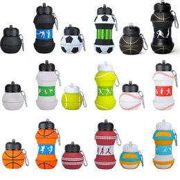 Water Bottles Fold Bottle Cups Mug Outdoor Sports Basketball Football Baseball Tennis Golf School Leakproof Portable Kids