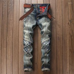 Men's Jeans Clothing Designer Autumn Denim Pant Winter Mens Hole High Quality Ripped Oversized Spring HIP HOP Punk Streetwear Male