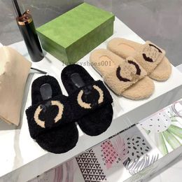 2023 Lady woman fur sandal man designer with letter luxury flat slide shoe comfort flat Summer Fashion Classic Beach slipper size 35-42 1.25 14