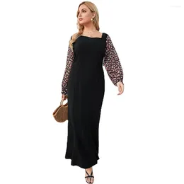 Casual Dresses Elegant Maxi Large Size Woman Dress Patchwork Black Vestido European Style Birthday For Women