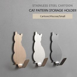 Hooks 2Pcs Cat Shaped Wall Self Adhesive Key Holder Hanger Mount Coat Rack Towel Racks Bathroom Accessories