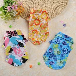 Dog Apparel Cute Summer Hawaii Floral Pet Vest Fashion Breathable Puppy Teddy T-shirt Small Dogs Costume Chiahuahua French Fulldog Clothes