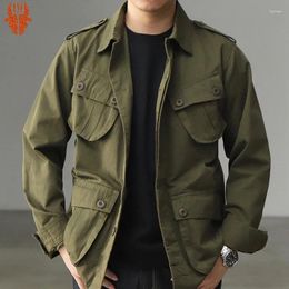 Men's Jackets 2024 Vintage M43 Field Jacket Men Army Green Lapel Multi-pocket Long Sleeve Tooling Spring Autumn Casual Cardigan Coat