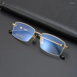 Sunglasses Frames High Quality Fashion Titanium Eyeglasses Frame Rectangle Halfless Can Match Myopia Prescription Eyewears Men