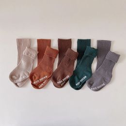 1-7 Yeear Boys Floor Socks Girls Non-Slip Socks Soft Toddlers Kids Skarpetka 5 par bawełniane dzieci Skarpetki oddychające dla dzieci 240124