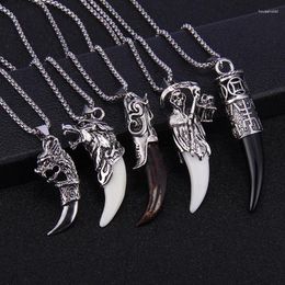 Pendant Necklaces Fashion Brave Men Authentic Wolf Gog Teeth Spike Necklace Women Lucky Jewellery Classic Fang Tooth Amulet