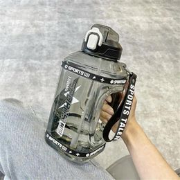 Water Bottles Sports Bottle 1.5 Litres Silicone Straw Waterbottle 2.3 Litre Big Portable Travel Sport Fitness Cup