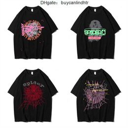 sp5der T Shirt Mens Womens Designers Shirts Black pink white red green Tops Man Fashion Casual spider Shorts Sleeve Clothes JZPA